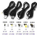 CUSTOM 5V 12V 5521 5525 1.35 3.5mm USB 2.0 A Male to DC Power Extension Charging Cable